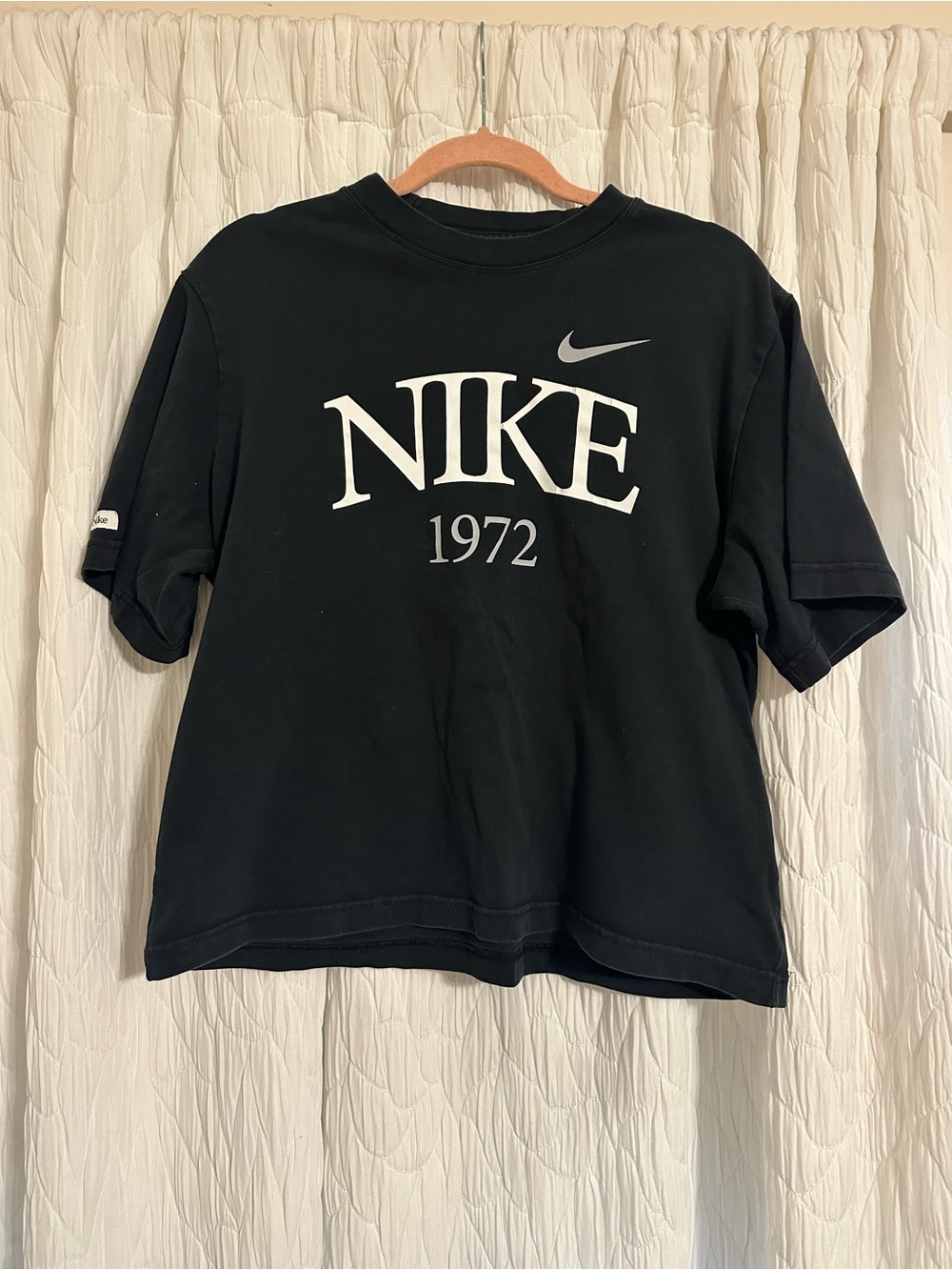 Nike Black Tee with White Logo Text